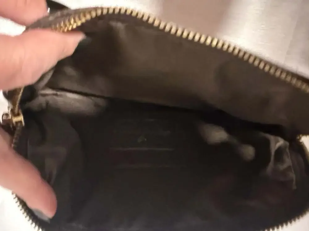 Alberta Di Canio Giraffe Print Pony Hair Leather Makeup Clutch Bag